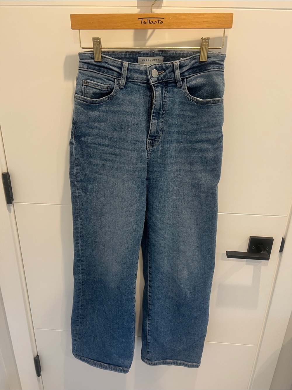 Warp + Weft High-Rise Wide-Leg Jeans in Blue Wash